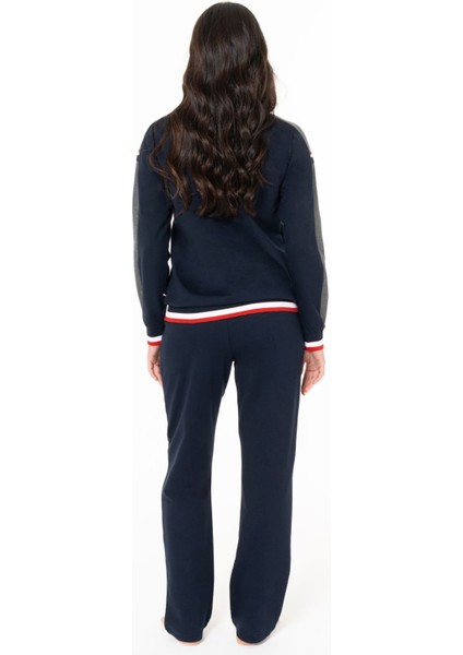 U.s Polo Assn. 20116 Kadın Uzun Kollu Bisiklet Yaka Rahat Ev Giyim-Lacivert modelleri