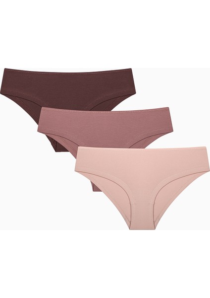 Earth Tones 3lü Hipster Çok Renkli Külot