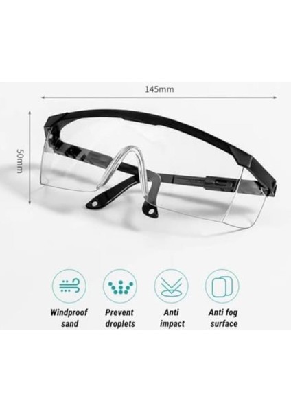 Şeffaf Koruyucu Iş Gözlüğü Şeffaf Taşlama ve Çapak Gözlüğü Koruyucu Laboratuvar Gözlüğü fırsatları