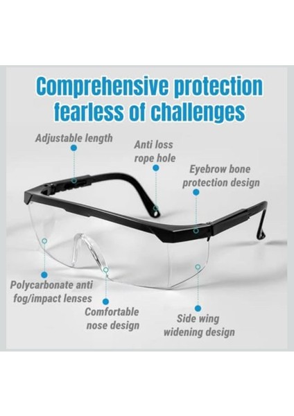 Şeffaf Koruyucu Iş Gözlüğü Şeffaf Taşlama ve Çapak Gözlüğü Koruyucu Laboratuvar Gözlüğü indirimleri