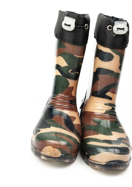 15105 Emek Ulaş Kahverengi Kamuflaj Erkek Çocuk Yağmur Çizmesi modelleri