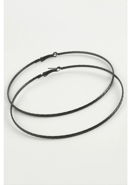 Zincir Desenli Metal Halka Küpe 8-9-10 cm