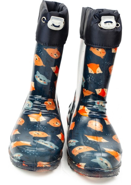 15108 Emek Ulaş Lacivert Kedili Çocuk Yağmur Çizmesi modelleri