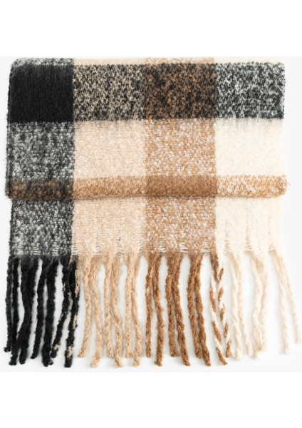 Yumuşak Dokulu Püsküllü Ekoseli Uzun Atkı fiyatları