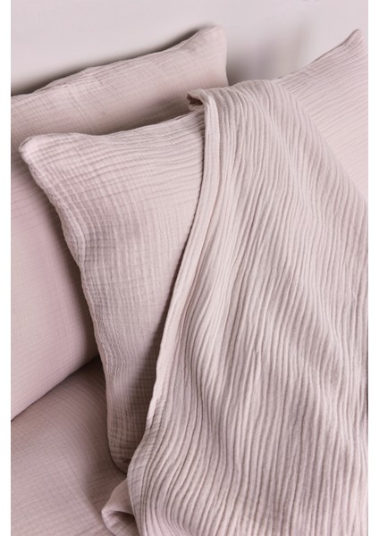 Müslin Çift Kişilik Nevresim Takımı Bej