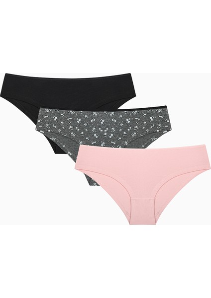 Black Daisy 3lü Hipsterçok Renkli Külot