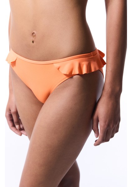 Turuncu Mango Fırfırlı Bikini Altı