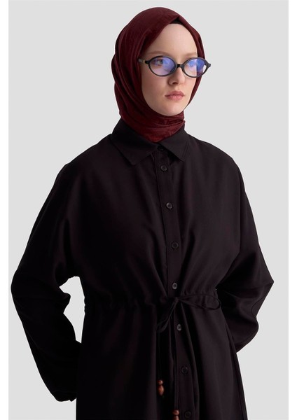 Bağcıklı Safari Tunik 25KD9012 Siyah modelleri