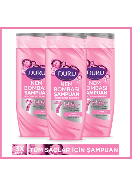Nem Bombası Tüm Saçlar Için Şampuan 3X400 ml