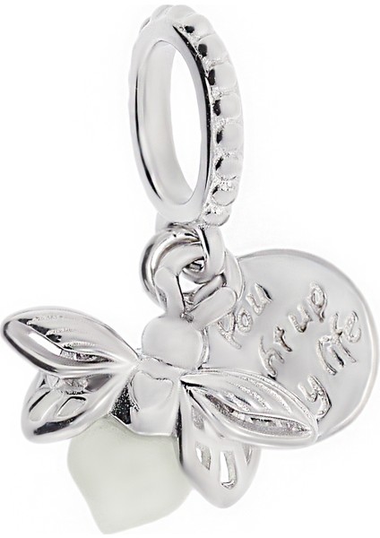 Kadın Karanlıkta Parlayan Ateş Böceği Gümüş Charm