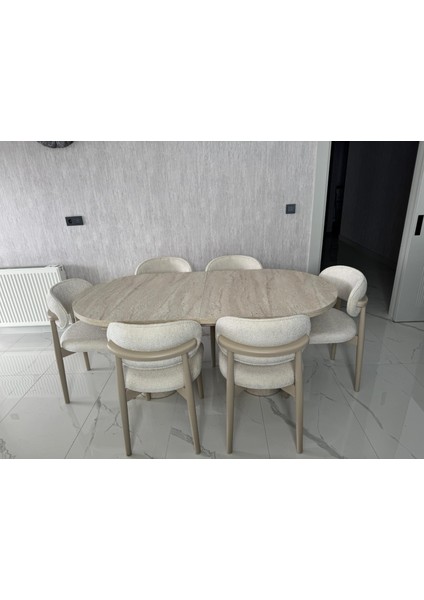 Bohem Masa Takımı Ahşap Açılır Masa Takımı 6 Kişilik Masa Sandalye Takımı Iskandinav Takım modelleri