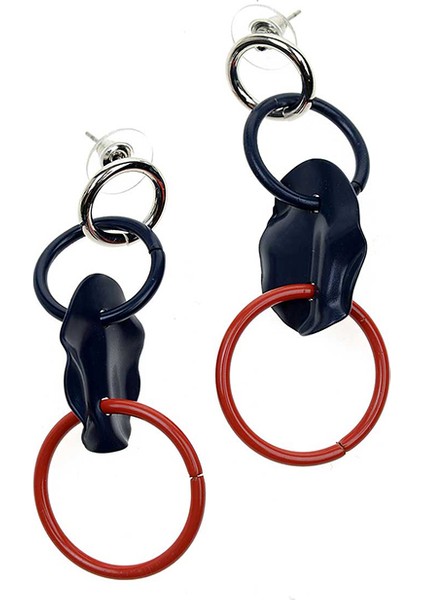 Halka Detaylı Ve Lacivert Küpe Standart Renk Y1986315_089