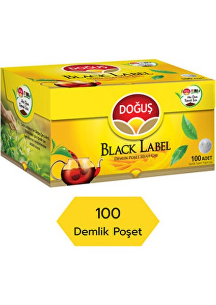 Black Label Demlik Poşet Siyah Çay 100 Adet Pratik Kullanım ve Hoş Aroma fiyatları