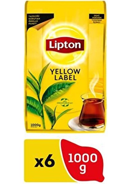 Yellow Label Dökme Çay 6 Adet 1000 gr Yumuşak İçimli Mükemmel Lezzet fiyatları
