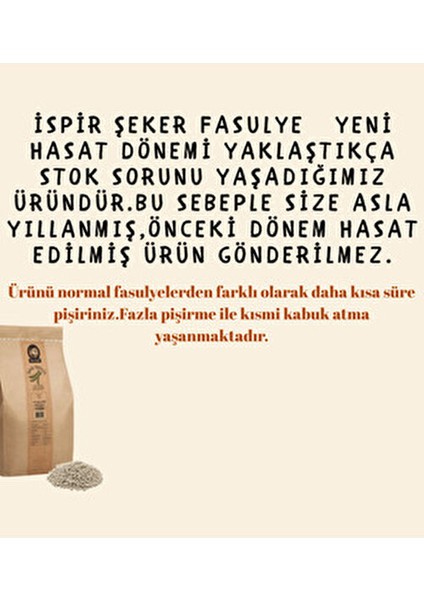 Ispir Fasulye 1000 gr 2025 Ekim Mahsulü