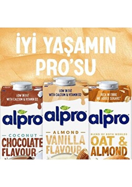 Vanilya Aromalı Badem İçeceği 4x1 Lt Doğal Laktozsuz Vegan Seçenek