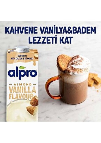 Vanilya Aromalı Badem İçeceği 4x1 Lt Doğal Laktozsuz Vegan Seçenek