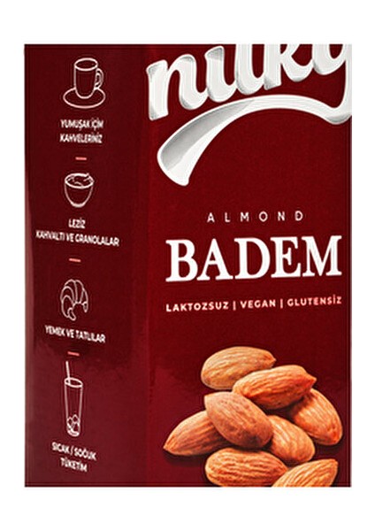 Badem Sütü Glütensiz Vegan 2x1 lt Laktosuz Besin Desteği ile Sağlıklı İçecek
