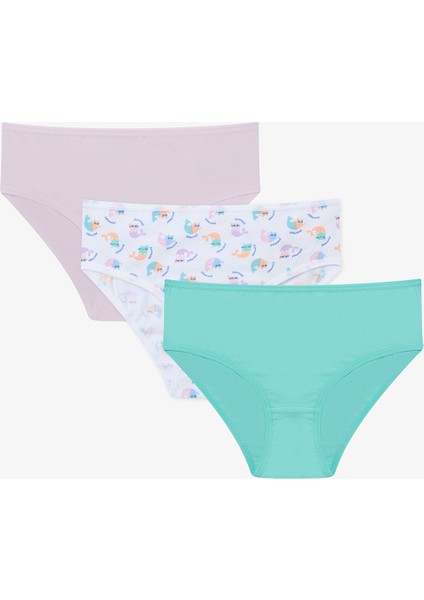 Kız Çocuk Purrmaid Çok Renkli 3lü Slip Külot