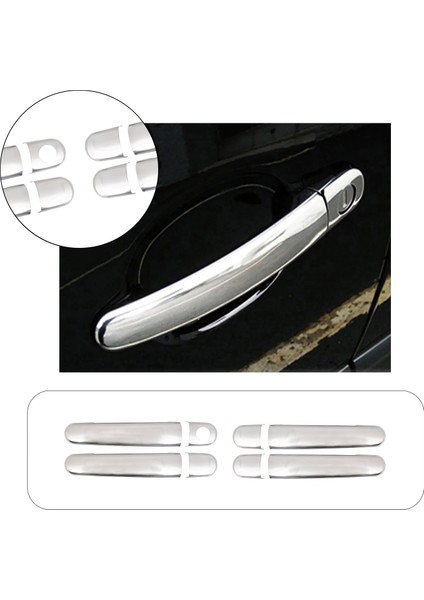 Volkswagen Lupo Uyumlu 1998-2005 Krom Kapı Kolu 4 Kapı Paslanmaz Çelik