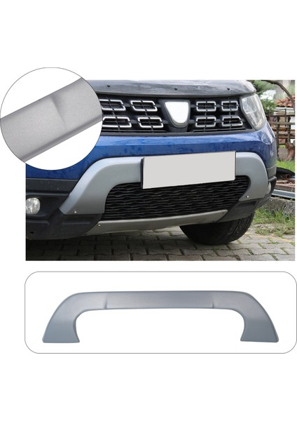 Dacia Duster Uyumlu 2018-2024 Abs Ön Tampon Plaka Altı U Difüzör Mat Gri