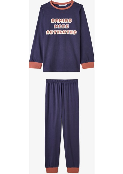 Erkek Çocuk Gaming Baskılı Uzun Kollu Pamuklu 2'li Pijama Takımı