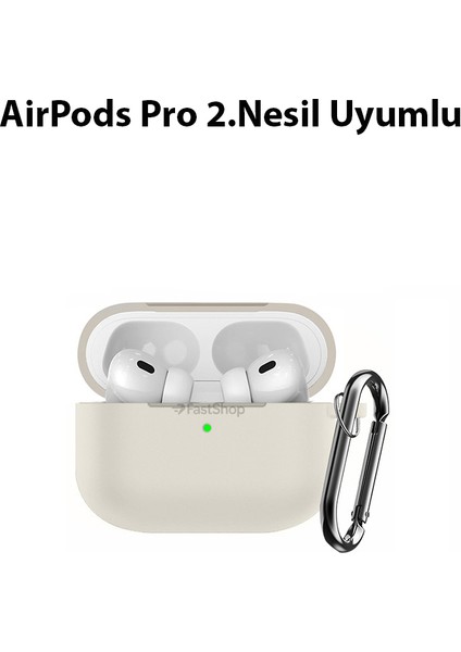 Airpods Pro 2. Nesil Uyumlu Darbe Emici Kancalı Silikon Kılıf
