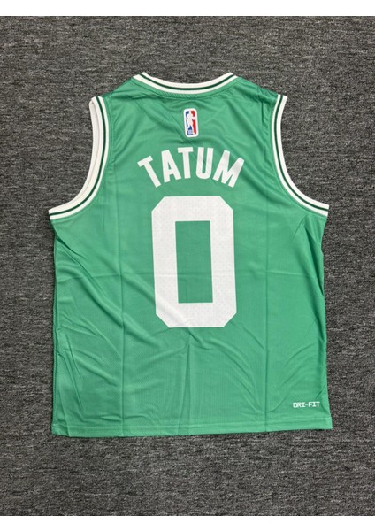 Boston Celtic Tatum 0 Koyu Yeşil Basketbol Forması Micro Kumaş