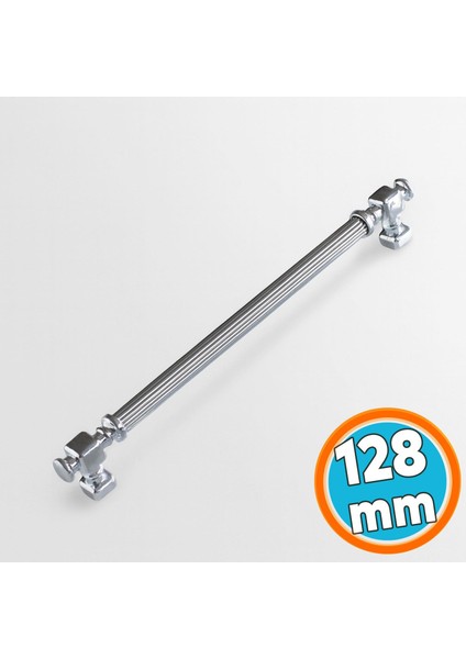 Mobilya Çekmece Mutfak Dolabı Dolap Kulpları Kulbu Krom Çizgili Metal Kulp Kulpu 128 mm