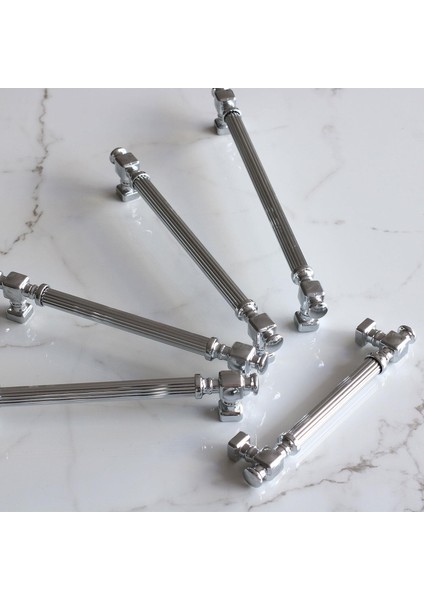 Mobilya Çekmece Mutfak Dolabı Dolap Kulpları Kulbu Krom Çizgili Metal Kulp Kulpu 128 mm fırsatları