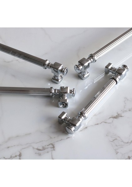 Mobilya Çekmece Mutfak Dolabı Dolap Kulpları Kulbu Krom Çizgili Metal Kulp Kulpu 128 mm indirimleri