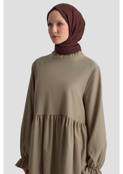 Fırfırlı Balon Kollu Tunik 25KD9018 Bej fırsatları