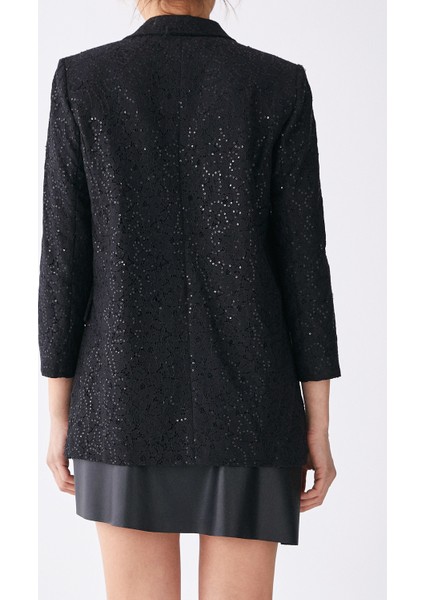 Pul İşlemeli Kadın Ceket Siyah K1916014_001 fiyatları