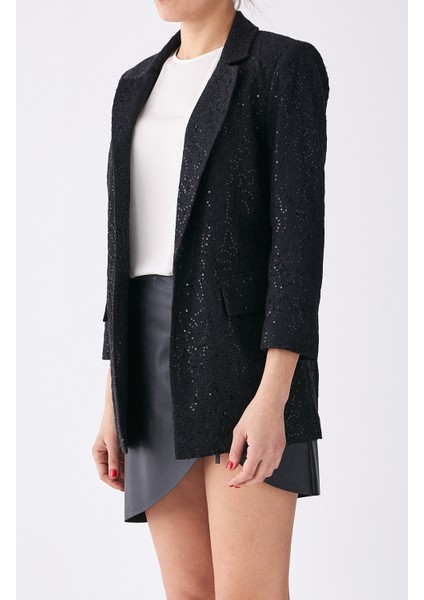 Pul İşlemeli Kadın Ceket Siyah K1916014_001 modelleri