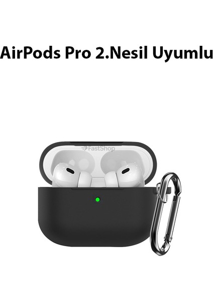 Airpods Pro 2. Nesil Uyumlu Darbe Emici Kancalı Silikon Kılıf
