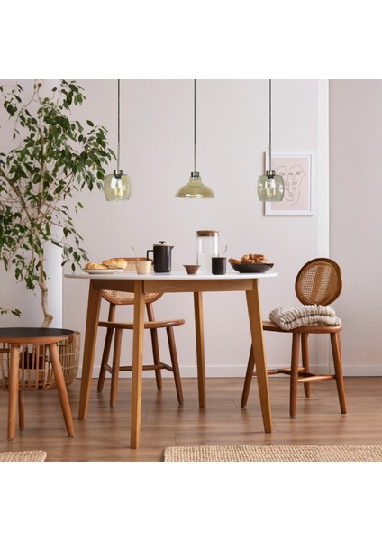 Üçlü Lunex Cam Bal Rengi Avize Ince Eskitme Başlık Sarkıt Yemek Masası Üstü Iç Mekan Cafe Otel