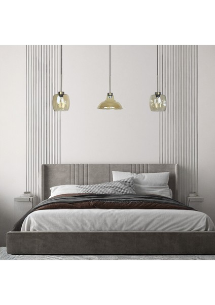 Üçlü Lunex Cam Bal Rengi Avize Ince Eskitme Başlık Sarkıt Yemek Masası Üstü Iç Mekan Cafe Otel fiyatları