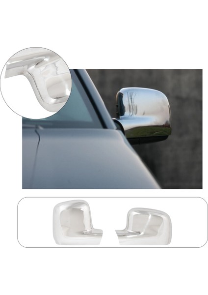 Volkswagen Caddy Uyumlu 2004-2014 Krom Ayna Kapağı 2 Parça Paslanmaz Çelik