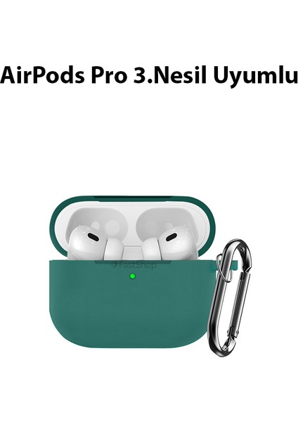 Airpods Pro 3. Nesil Uyumlu Darbe Emici Kancalı Silikon Kılıf