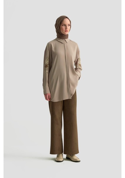 Nakışlı Tunik 25KD1110 Bej