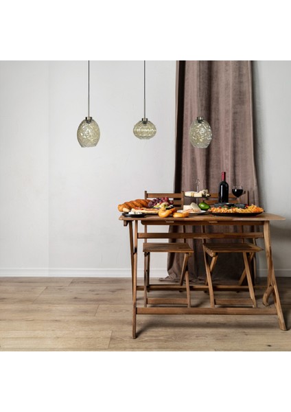 Üçlü Lunex Cam Bal Rengi Avize Ince Eskitme Başlık Sarkıt Yemek Masası Üstü Iç Mekan Cafe Otel fiyatları