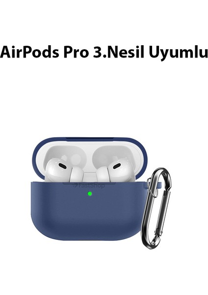 Airpods Pro 3. Nesil Uyumlu Darbe Emici Kancalı Silikon Kılıf