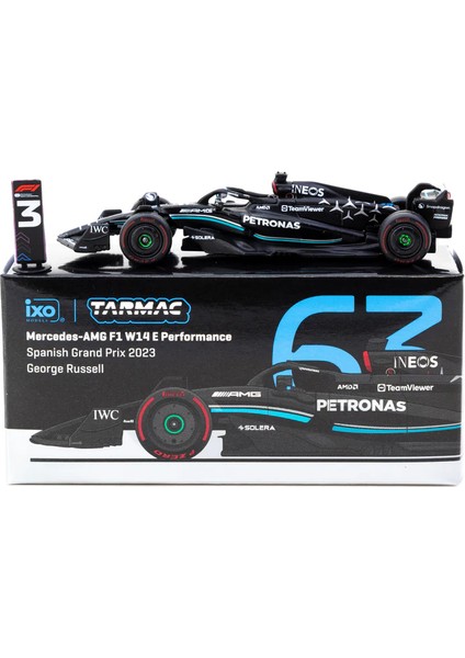 Works x Ixo Models 1/64 Mercedes-Amg F1 W14 E Performance Spanish Grand Prix 2023 #63 George Russell - GLOBAL64 T64G-F064-GR1