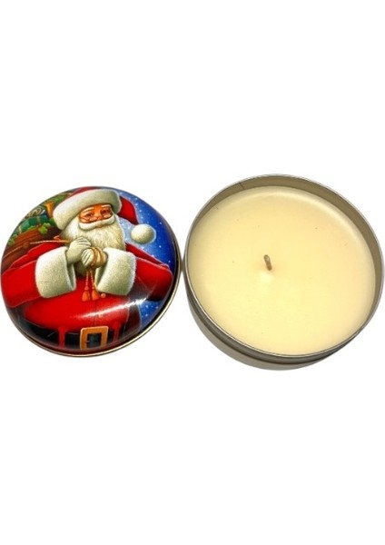 Kırmızı Noel Baba Resimli Kokulu Hediyelik Yılbaşı Yeni Yıl Dekoratif Teneke Içinde Mum fırsatları