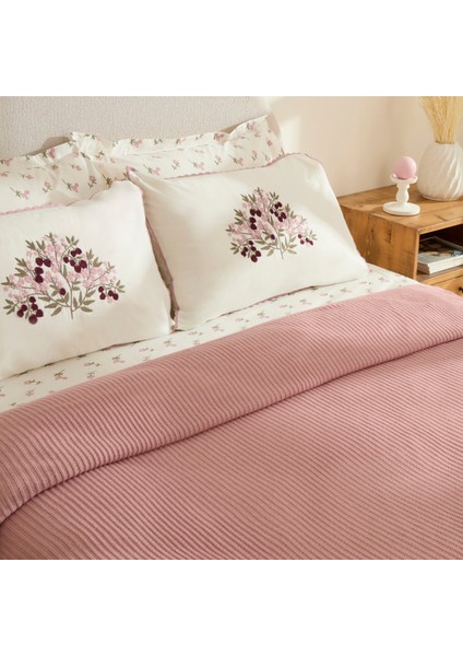 Rubelia Mürdüm Nakışlı Çift Kişilik Nish Set modelleri