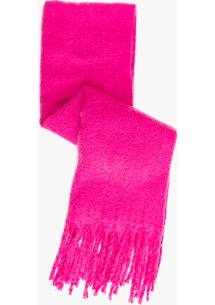 Yumuşak Dokulu Püsküllü Uzun Atkı