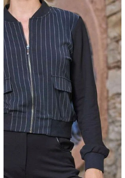 26007 Kadın Uzun Kollu Dik Yaka Önden Fermuarlı Spor Takım-Antrasit fiyatları