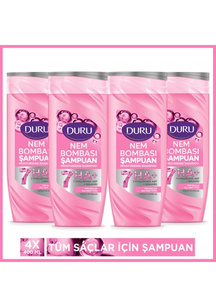 Nem Bombası Tüm Saçlar Için Şampuan 4X400 ml