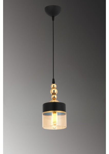 Oslo Tekli Sarkıt Avize Bal Siyah Camlı Modern Dekoratif Aydınlatma fiyatları