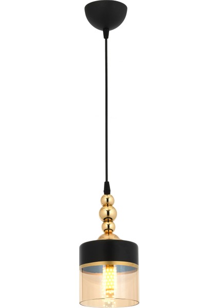 Oslo Tekli Sarkıt Avize Bal Siyah Camlı Modern Dekoratif Aydınlatma modelleri